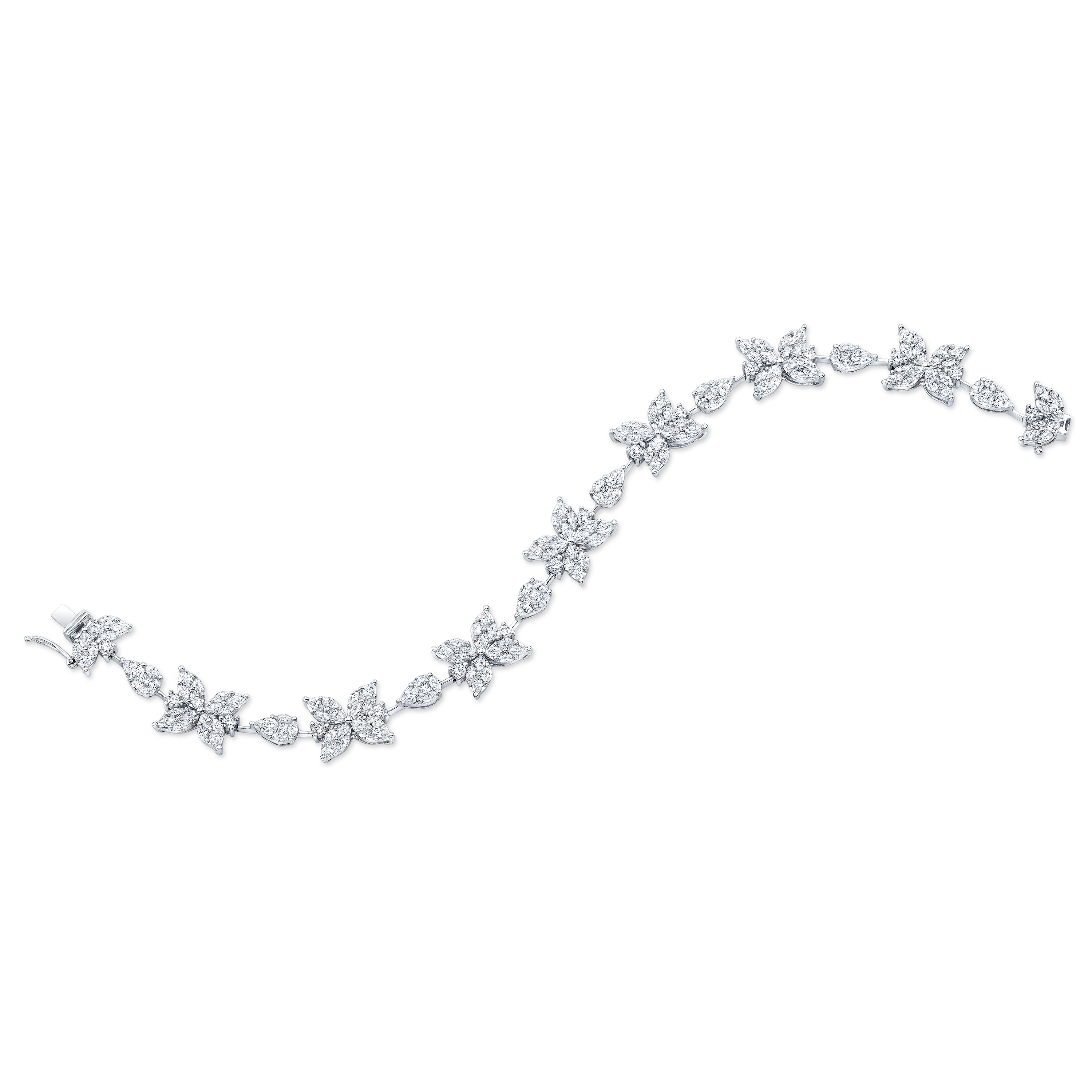Lorenzo Ungari Woman's Bracelet - Le Scintille in 18K White Gold with  Flowers - 0