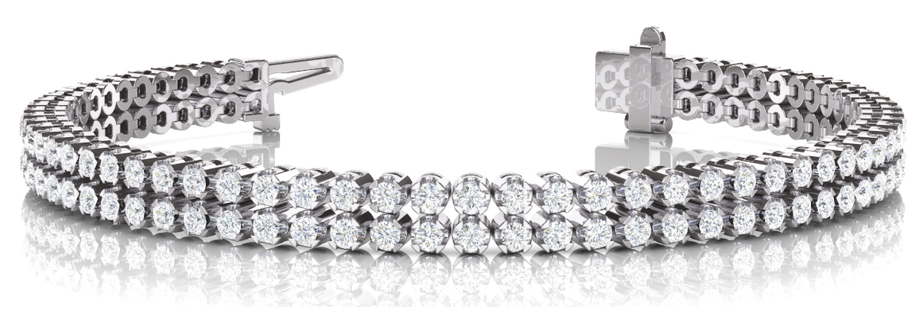 14Kw Interlocking Diamond Tennis Bracelet 4.16 CT TW - Beryl Jewelers